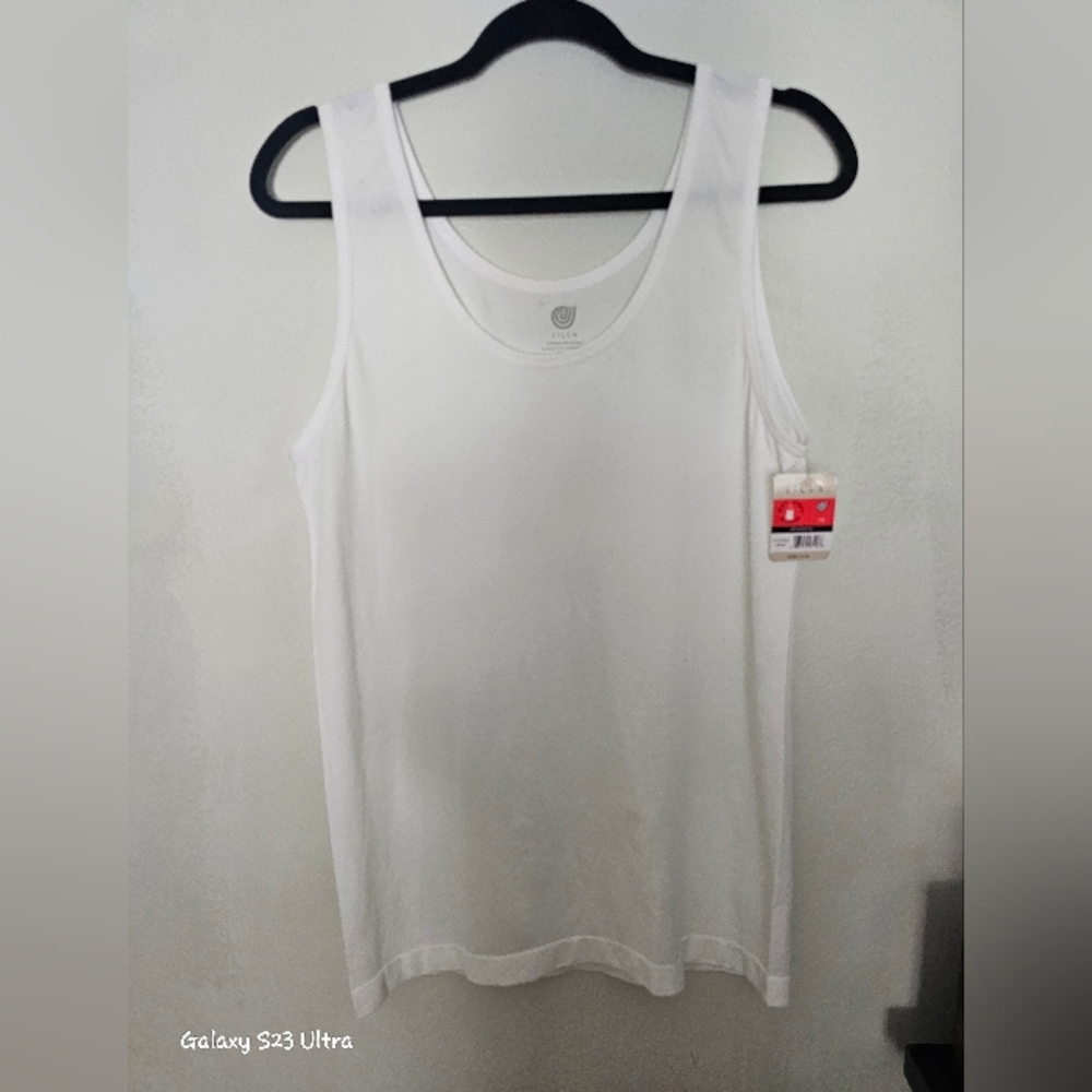 White Sleeveless Tank Top